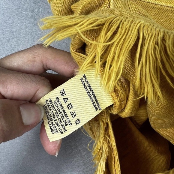 We The Free Cut-Off Denim Shorts Size 24 Mustard Yellow Raw Hem Distressed - Picture 6 of 9